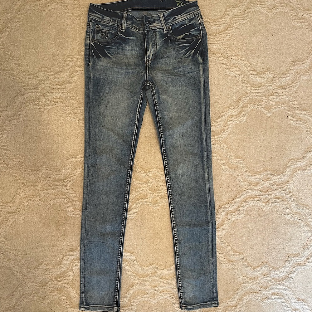 Size 26 acid wash mid rise denim jeans